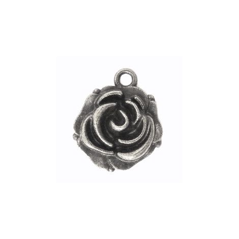 Zawieszka metalowa Charms ScrapBerry's Róża Srebro, 14mm